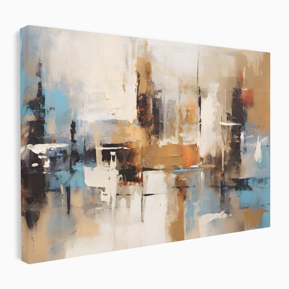 Tablou canvas cu pictura abstracta cu linii verticale, fara rama, pe sasiu de lemn
